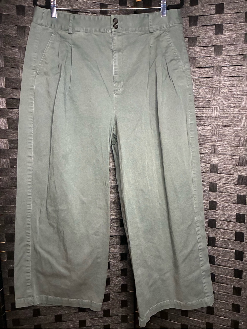 Madewell Wide-Leg Pants in Sage Green